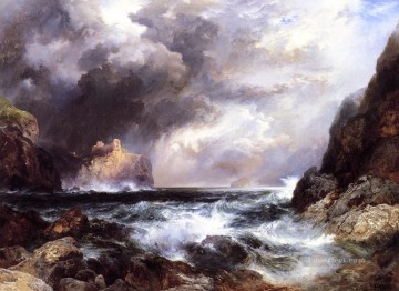 風景 Painting - トーマス モラン タンタロン城 ノース バーウィックの海の景色